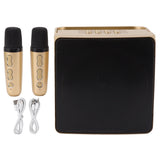 Karaoke Machine with Dual Microphone 10W Portable Bluetooth Speaker for Kids Birthday Home Party Gold
