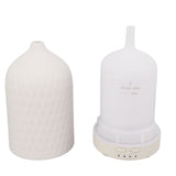Essential Oil Diffuser Humidifier Ceramic Rhomboid Aromatherapy Diffuser Ultrasound Cool Mist Humidifier with 7 LED Lights for Home