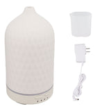 Essential Oil Diffuser Humidifier Ceramic Rhomboid Aromatherapy Diffuser Ultrasound Cool Mist Humidifier with 7 LED Lights for Home