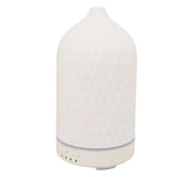Essential Oil Diffuser Humidifier Ceramic Rhomboid Aromatherapy Diffuser Ultrasound Cool Mist Humidifier with 7 LED Lights for Home