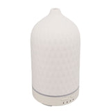 Essential Oil Diffuser Humidifier Ceramic Rhomboid Aromatherapy Diffuser Ultrasound Cool Mist Humidifier with 7 LED Lights for Home