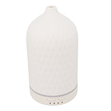 Essential Oil Diffuser Humidifier Ceramic Rhomboid Aromatherapy Diffuser Ultrasound Cool Mist Humidifier with 7 LED Lights for Home