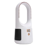 USB Desk Fan 6 Speeds Wind Quiet Portable Bladeless Cooling Fan with Power Display for Home Bedroom Office White