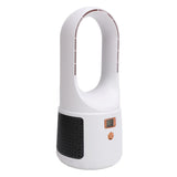 USB Desk Fan 6 Speeds Wind Quiet Portable Bladeless Cooling Fan with Power Display for Home Bedroom Office White