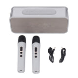 Karaoke Machine Built in DSP Chip Portable Wireless Sound Card Speaker with 2 Microphone for Kids Adults for Party