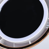 Lighted Mirror Fan Multifunctional Silent Oscillating Rechargeable Desk Bladeless Fan for Home Office Live Broadcast Dormitory 5V White 800 Mah