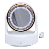 Lighted Mirror Fan Multifunctional Silent Oscillating Rechargeable Desk Bladeless Fan for Home Office Live Broadcast Dormitory 5V White 800 Mah