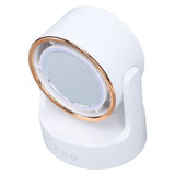 Lighted Mirror Fan Multifunctional Silent Oscillating Rechargeable Desk Bladeless Fan for Home Office Live Broadcast Dormitory 5V White 800 Mah