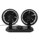 Dual Head Car Cooler Fan Powerful Cooling Ultra Silent USB Fan 360 Degree Rotation Air Circulation Fan for Car 12v