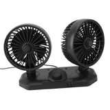 Dual Head Car Cooler Fan Powerful Cooling Ultra Silent USB Fan 360 Degree Rotation Air Circulation Fan for Car 12v