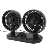 Dual Head Car Cooler Fan Powerful Cooling Ultra Silent USB Fan 360 Degree Rotation Air Circulation Fan for Car 12v
