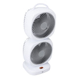 Double Layer Tower Fan 5 Speeds Rechargeable Portable Small Oscillating Table Fan for Home Camping Office Gray