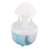 Mushroom Rotating Raindrop Humidifier 300ml Aromatherapy Essential Oil Diffuser with 7 Color Night Light Timer Remote Control for Bedside Marble Blue