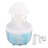 Mushroom Rotating Raindrop Humidifier 300ml Aromatherapy Essential Oil Diffuser with 7 Color Night Light Timer Remote Control for Bedside Marble Blue