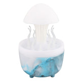 Mushroom Rotating Raindrop Humidifier 300ml Aromatherapy Essential Oil Diffuser with 7 Color Night Light Timer Remote Control for Bedside Marble Blue