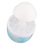 Mushroom Rotating Raindrop Humidifier 300ml Aromatherapy Essential Oil Diffuser with 7 Color Night Light Timer Remote Control for Bedside Marble Blue
