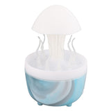 Mushroom Rotating Raindrop Humidifier 300ml Aromatherapy Essential Oil Diffuser with 7 Color Night Light Timer Remote Control for Bedside Marble Blue