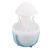 Mushroom Rotating Raindrop Humidifier 300ml Aromatherapy Essential Oil Diffuser with 7 Color Night Light Timer Remote Control for Bedside Marble Blue