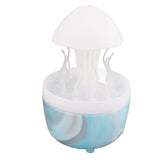 Mushroom Rotating Raindrop Humidifier 300ml Aromatherapy Essential Oil Diffuser with 7 Color Night Light Timer Remote Control for Bedside Marble Blue