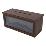 180ml Water Tank Wood Grain Fireplace Aromatherapy Diffuser Simulation Flame Humidifier Essential Oil Diffuser for Home Dark