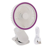 Fan with Clamp Quiet 360 Degree Rotation Rechargeable USB Portable Fan for Desk Bedside White