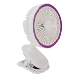 Fan with Clamp Quiet 360 Degree Rotation Rechargeable USB Portable Fan for Desk Bedside White