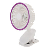 Fan with Clamp Quiet 360 Degree Rotation Rechargeable USB Portable Fan for Desk Bedside White