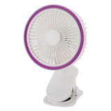 Fan with Clamp Quiet 360 Degree Rotation Rechargeable USB Portable Fan for Desk Bedside White