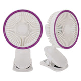 Fan with Clamp Quiet 360 Degree Rotation Rechargeable USB Portable Fan for Desk Bedside White