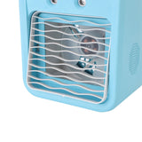 Desktop Air Conditioner with Humidifier 1000ml Water Tank USB Rechargeable Quiet Desk Air Cooler for Bedroom Offices Blue