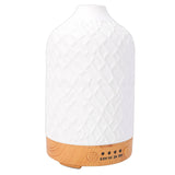 Essential Oil Diffuser Ceramic Wood Grain Aromatherapy Diffuser Scent Cool Mist Humidifier with Light for Room Office