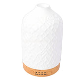 Essential Oil Diffuser Ceramic Wood Grain Aromatherapy Diffuser Scent Cool Mist Humidifier with Light for Room Office