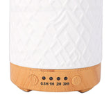 Essential Oil Diffuser Ceramic Wood Grain Aromatherapy Diffuser Scent Cool Mist Humidifier with Light for Room Office