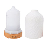 Essential Oil Diffuser Ceramic Wood Grain Aromatherapy Diffuser Scent Cool Mist Humidifier with Light for Room Office