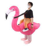 Inflatable Flamingo Costume Waterproof Polyester Fabric Inflatable Costume for 150‑190cm Adult