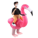 Inflatable Flamingo Costume Waterproof Polyester Fabric Inflatable Costume for 150‑190cm Adult