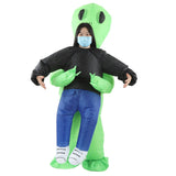 Inflatable Alien Rider Costumes Innovative Fun Waterproof Alien Carry People Costume for Cosplay Party Festival Children(for 120‑140cm)
