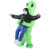 Inflatable Alien Rider Costumes Innovative Fun Waterproof Alien Carry People Costume for Cosplay Party Festival Children(for 120‑140cm)