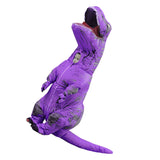 Inflatable Dinosaur Costume T Rex Inflatable Dinosaur Blow Up Costume for Cosplay Party Weddings Easter Xmas Purple Children Style 120‑140cm