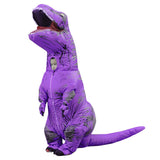 Inflatable Dinosaur Costume T Rex Inflatable Dinosaur Blow Up Costume for Cosplay Party Weddings Easter Xmas Purple Children Style 120‑140cm