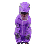 Inflatable Dinosaur Costume T Rex Inflatable Dinosaur Blow Up Costume for Cosplay Party Weddings Easter Xmas Purple Children Style 120‑140cm