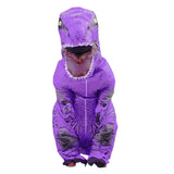 Inflatable Dinosaur Costume T Rex Inflatable Dinosaur Blow Up Costume for Cosplay Party Weddings Easter Xmas Purple Children Style 120‑140cm