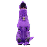 Inflatable Dinosaur Costume T Rex Inflatable Dinosaur Blow Up Costume for Cosplay Party Weddings Easter Xmas Purple Children Style 120‑140cm