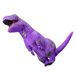 Inflatable Dinosaur Costume T Rex Inflatable Dinosaur Blow Up Costume for Cosplay Party Weddings Easter Xmas Purple Children Style 120‑140cm