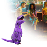 Inflatable Dinosaur Costume T Rex Inflatable Dinosaur Blow Up Costume for Cosplay Party Weddings Easter Xmas Purple Children Style 120‑140cm