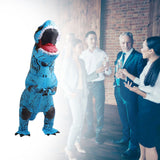 Inflatable Dinosaur Costume T Rex Inflatable Dinosaur Blow Up Costume for Cosplay Party Weddings Easter Xmas Blue Adult Style 150‑190cm