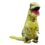 Inflatable Dinosaur Costume T Rex Inflatable Dinosaur Blow Up Costume for Cosplay Party Weddings Easter Xmas Yellow Children Style 120‑140cm