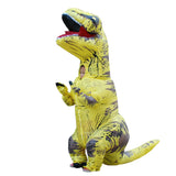 Inflatable Dinosaur Costume T Rex Inflatable Dinosaur Blow Up Costume for Cosplay Party Weddings Easter Xmas Yellow Children Style 120‑140cm