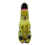Inflatable Dinosaur Costume T Rex Inflatable Dinosaur Blow Up Costume for Cosplay Party Weddings Easter Xmas Yellow Children Style 120‑140cm