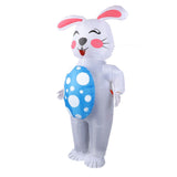 Inflatable Easter Bunny Costume 210T Polyester Waterproof Blow Up Egg Holding Bunny Party Costume Easter Decoration for Adults